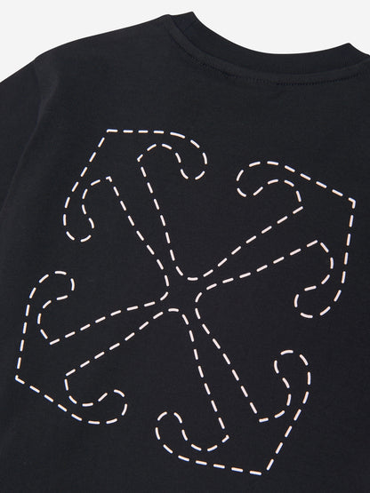 Off-White 女童箭头刺绣 T 恤（黑色）