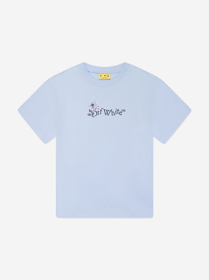 Off-White 女童蓝色箭头花朵 T 恤