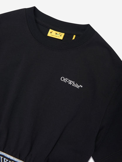Off-White 女童 Bookish Logo Band 短款 T 恤（黑色）