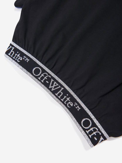 Off-White 女童 Bookish Logo Band 短款 T 恤（黑色）