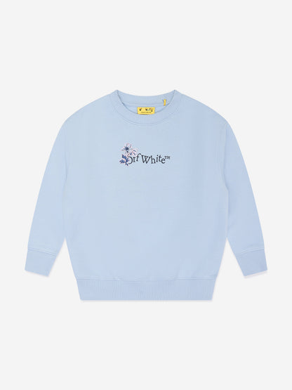 Off-White 女童蓝色箭头花朵运动衫