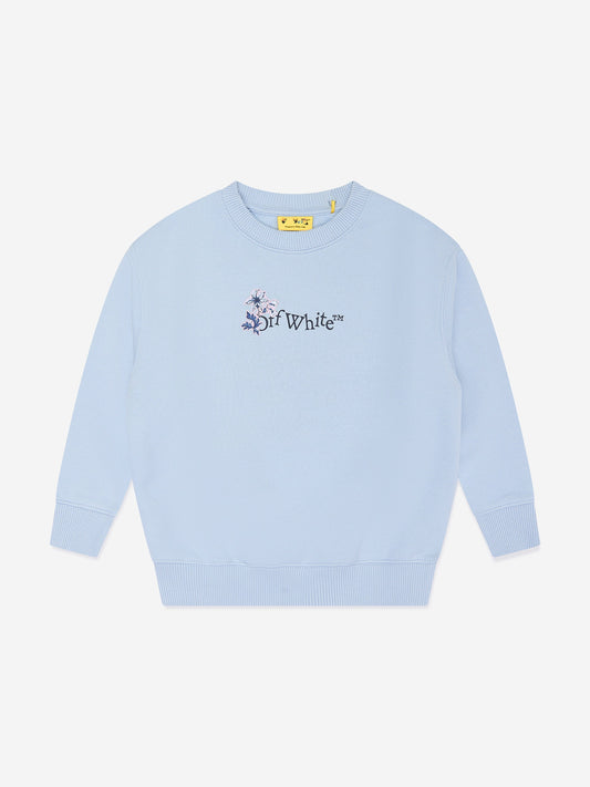 Off-White 女童蓝色箭头花朵运动衫