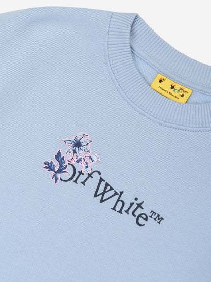Off-White 女童蓝色箭头花朵运动衫