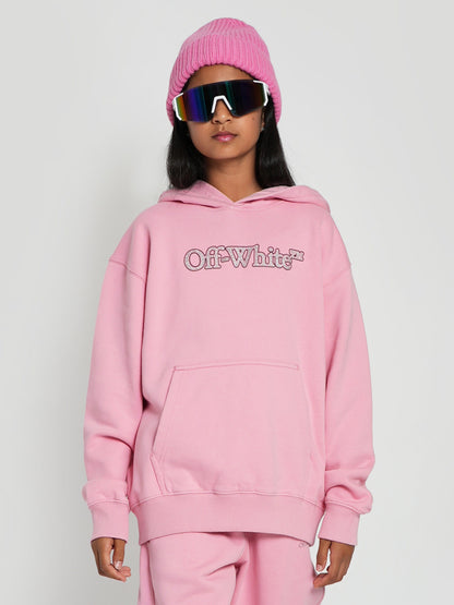 Off-White 女童粉色大书呆子连帽衫