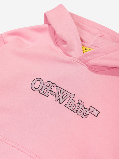 Off-White 女童粉色大书呆子连帽衫