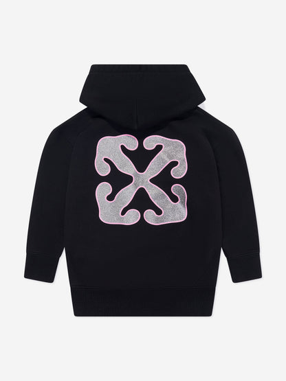 Off-White 女童 Arrow 厚连帽衫（黑色）