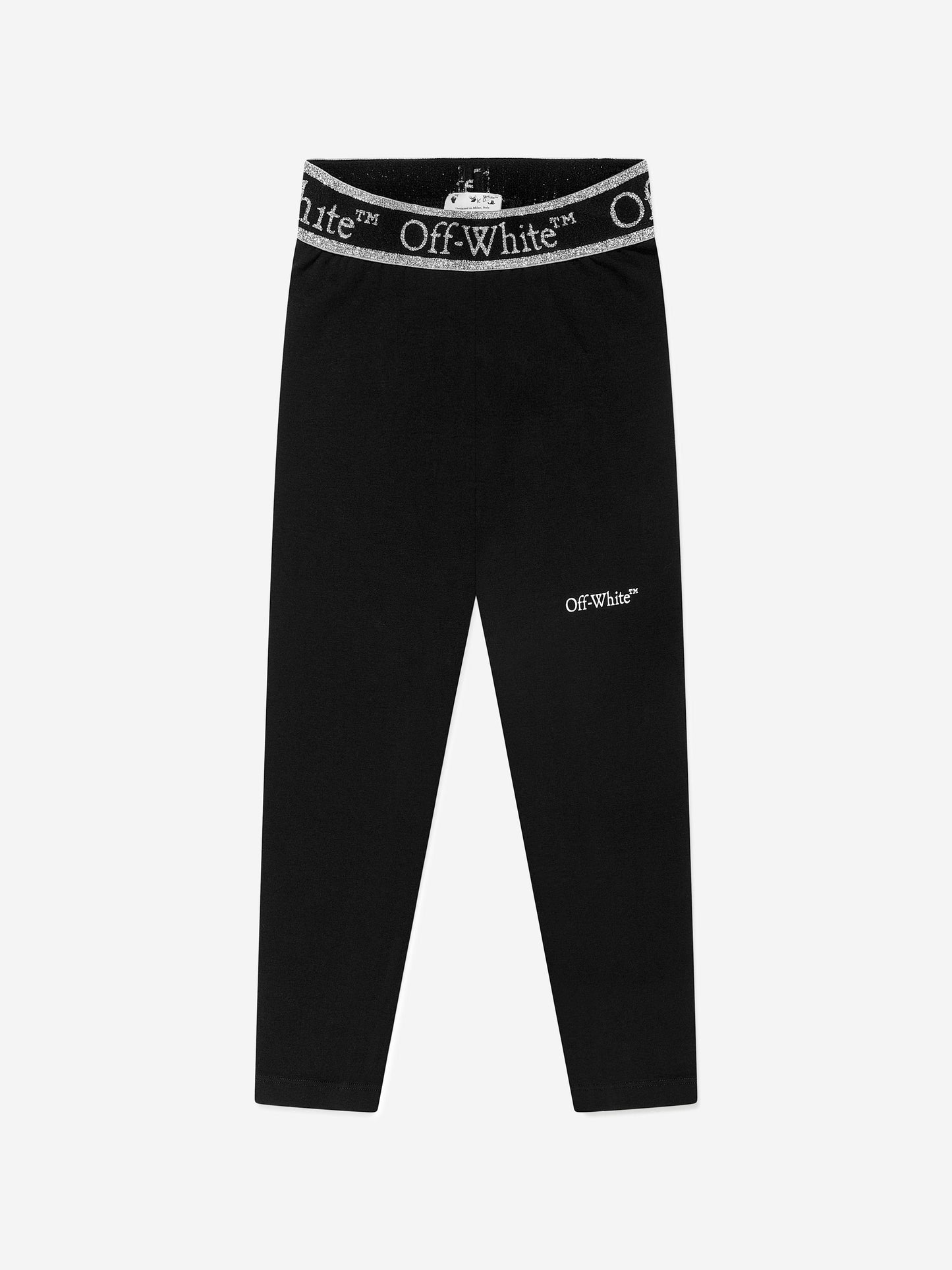 Off-White 女童 Bookish Logo Band 紧身裤（黑色）