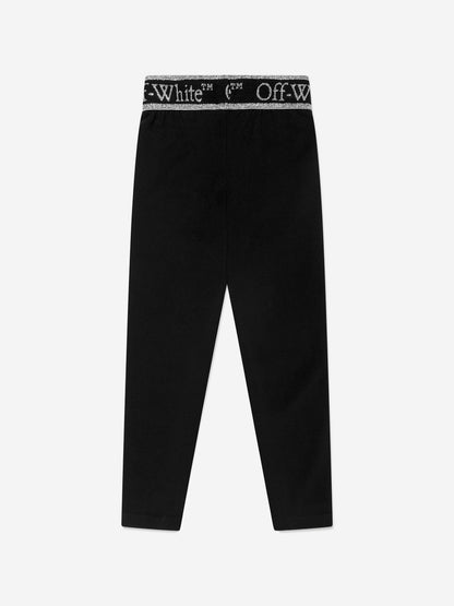 Off-White 女童 Bookish Logo Band 紧身裤（黑色）