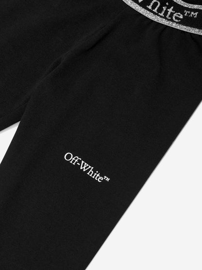 Off-White 女童 Bookish Logo Band 紧身裤（黑色）