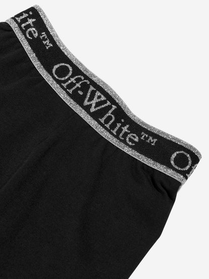 Off-White 女童 Bookish Logo Band 紧身裤（黑色）