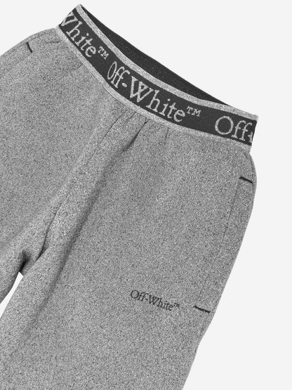 Off-White 女童 Bookish Logo Band 慢跑裤（灰色）