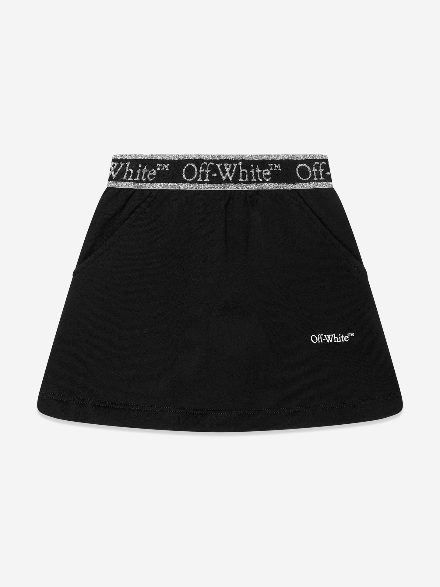 Off-White 女童黑色书呆子徽标带运动裙