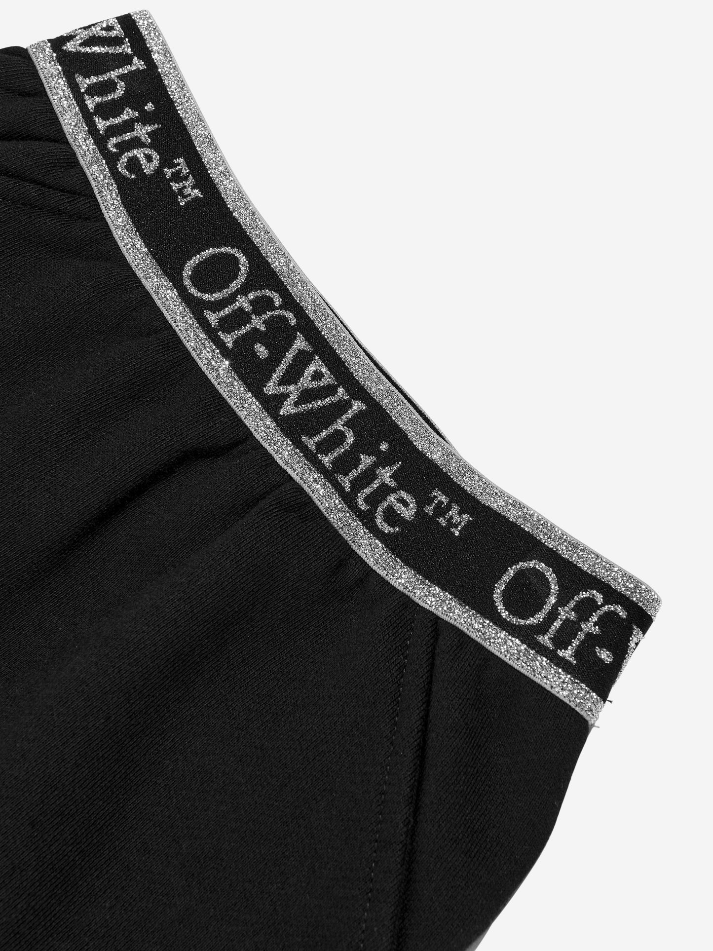 Off-White 女童黑色书呆子徽标带运动裙