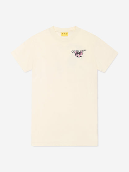 Off-White 女童白色箭头蝴蝶结连衣裙