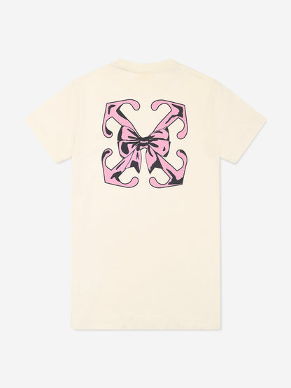 Off-White 女童白色箭头蝴蝶结连衣裙