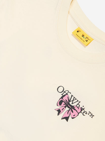 Off-White 女童白色箭头蝴蝶结连衣裙