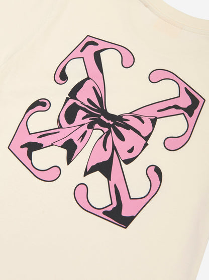 Off-White 女童白色箭头蝴蝶结连衣裙