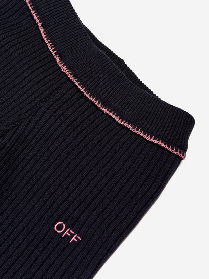 Off-White 女童 Off Stamp 透明罗纹套衫（黑色）