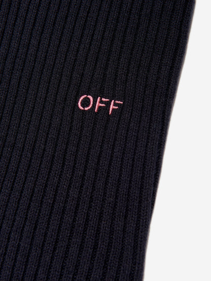 Off-White 女童 Off Stamp 透明罗纹套衫（黑色）