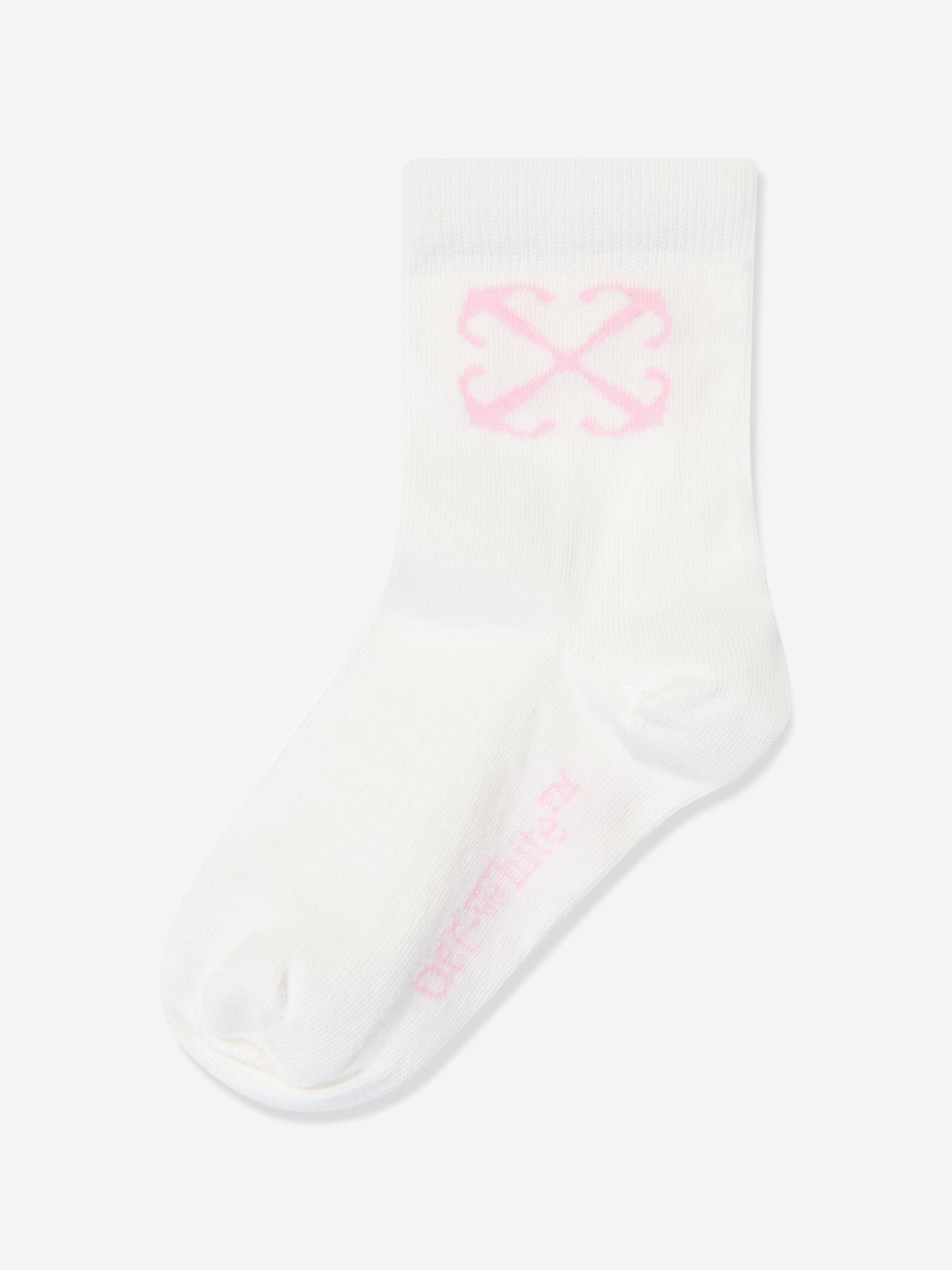 Off-White 女童 Arrow 中高筒袜（白色）