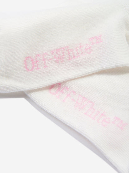Off-White 女童 Arrow 中高筒袜（白色）