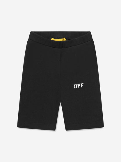 Off-White 女童 Off Stamp 黑色短裤