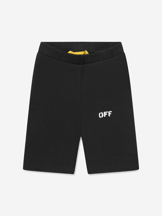 Off-White 女童 Off Stamp 黑色短裤