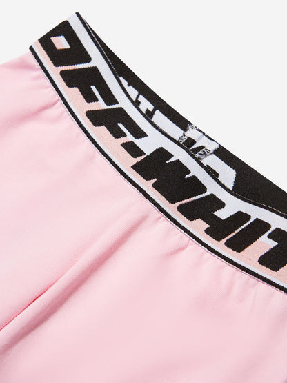 Off-White 女童徽标带紧身裤（粉色）