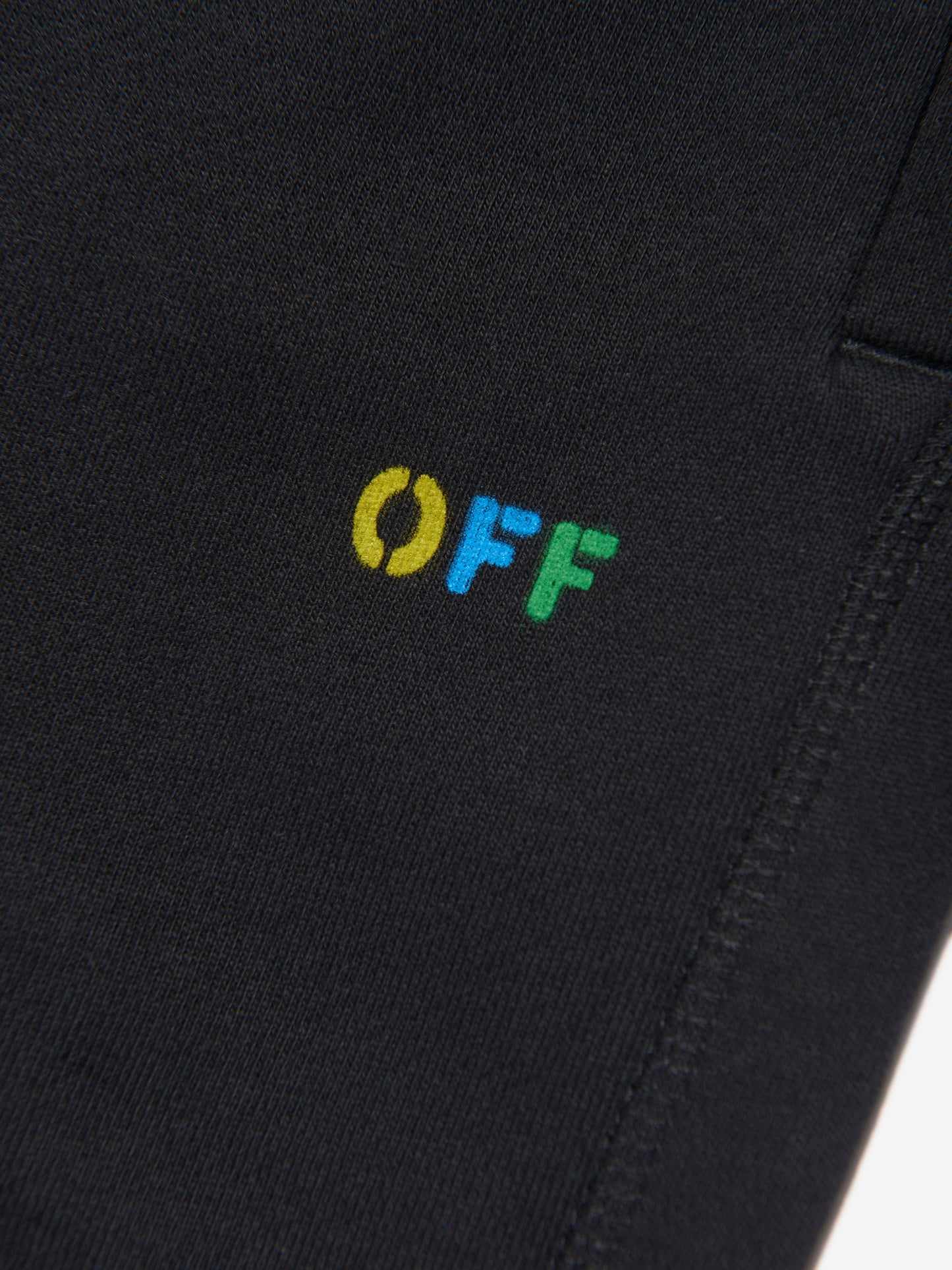 Off-White 儿童斜纹彩虹慢跑裤（黑色）