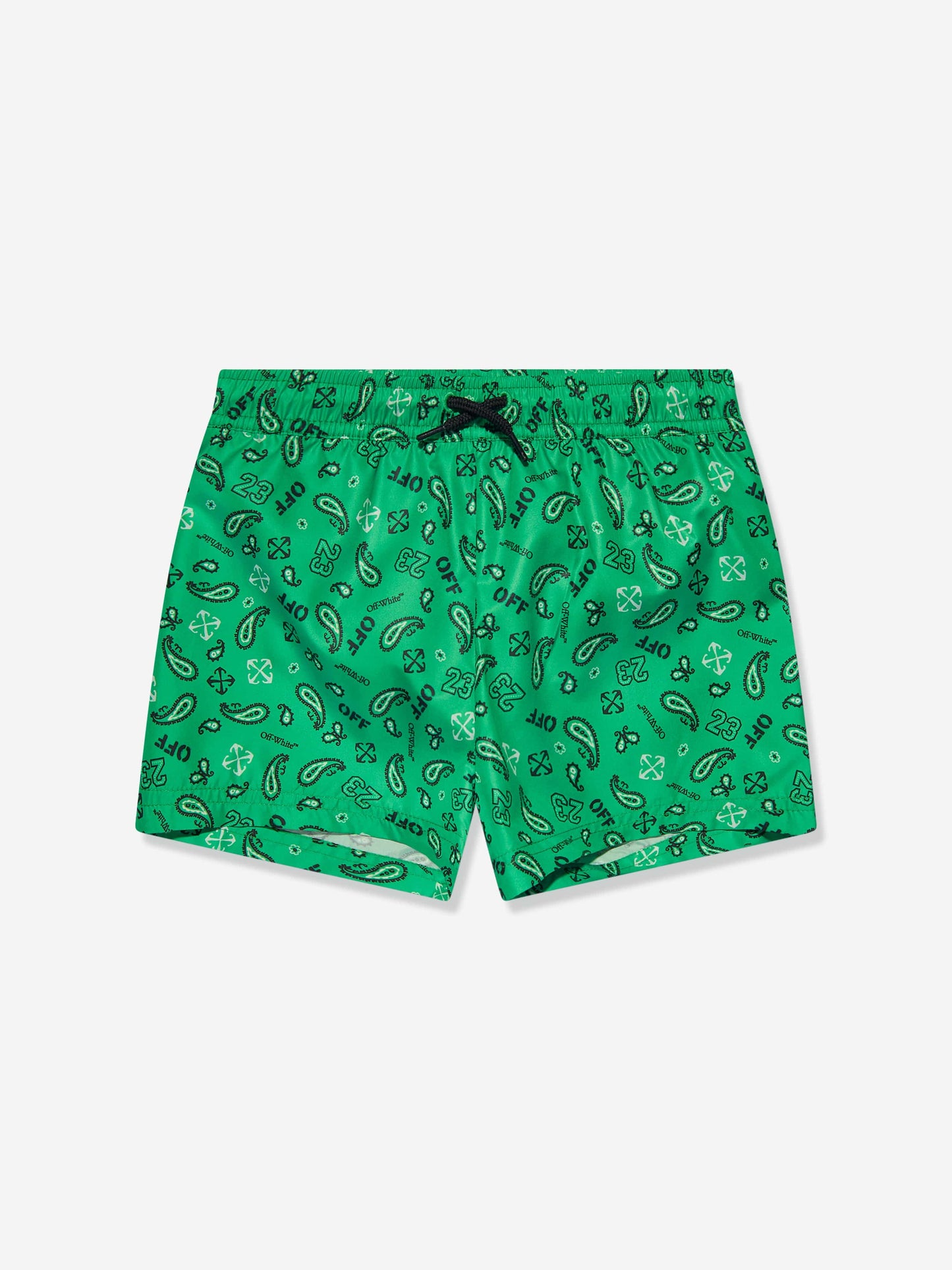 Off-White 男童绿色 Bandana 泳裤