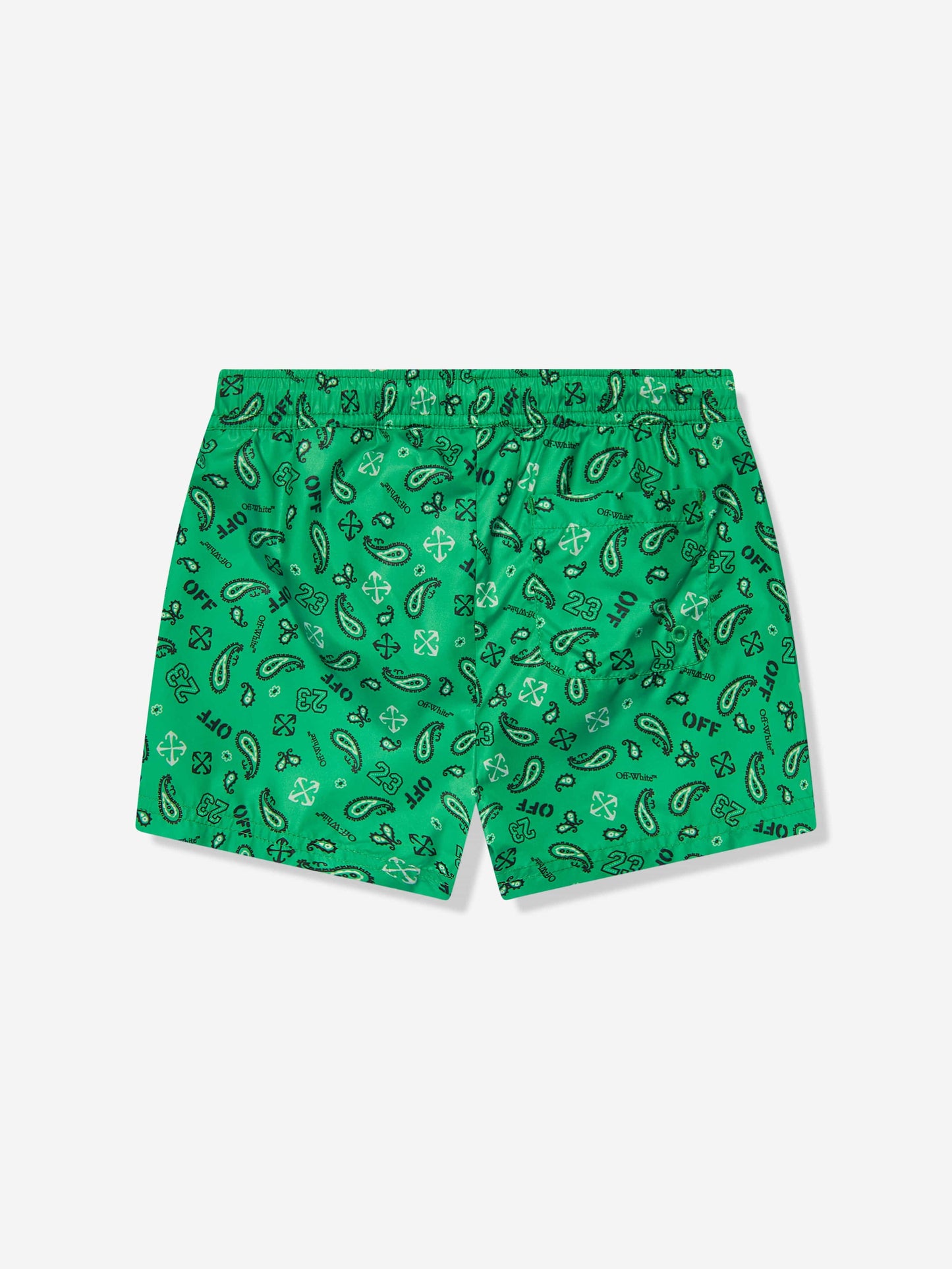 Off-White 男童绿色 Bandana 泳裤
