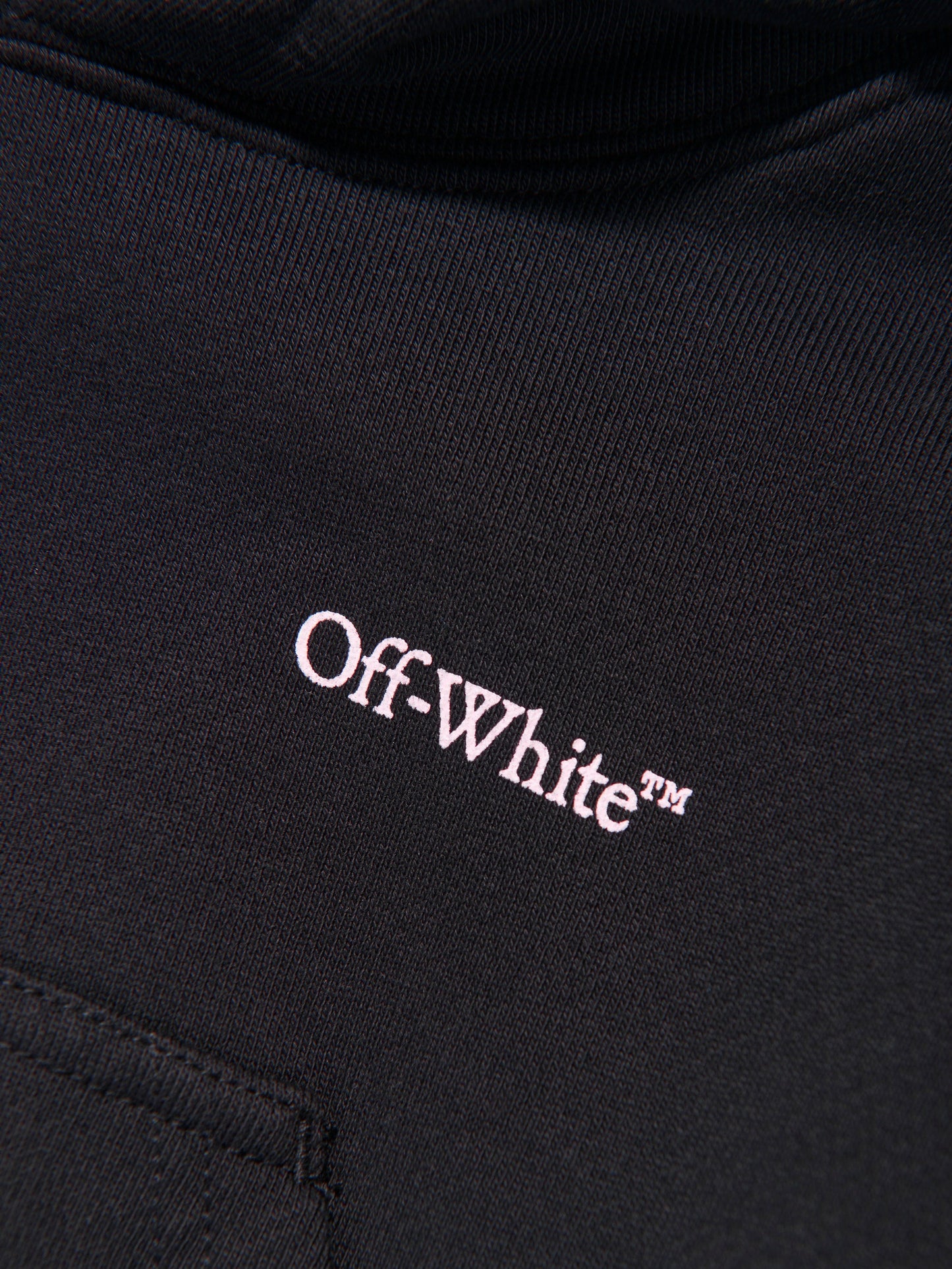 Off-White 女童书呆子徽标带短款连帽衫（黑色）