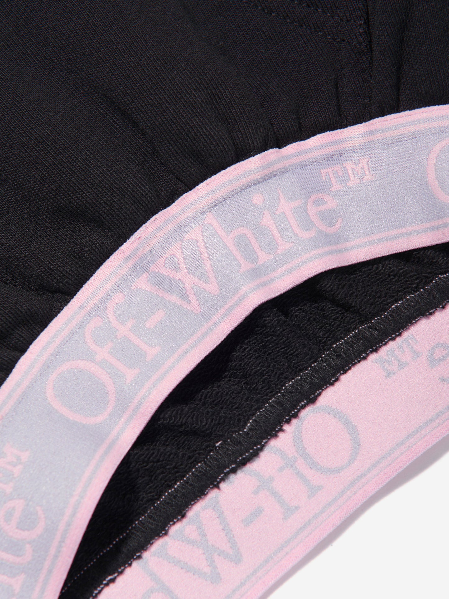 Off-White 女童书呆子徽标带短款连帽衫（黑色）