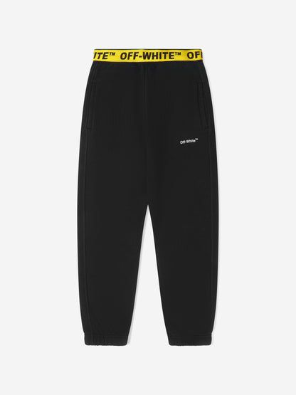 Off-White 男童徽标工业风慢跑裤（黑色）