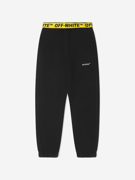 Off-White 男童徽标工业风慢跑裤（黑色）