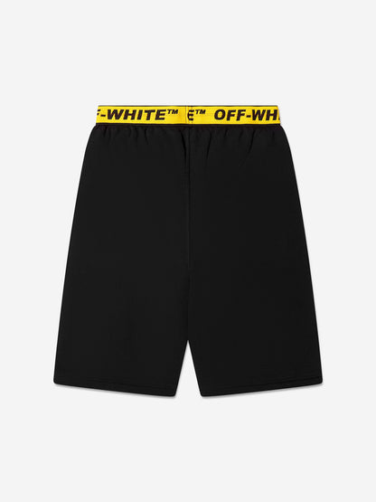 Off-White 男童黑色徽标工业风运动短裤