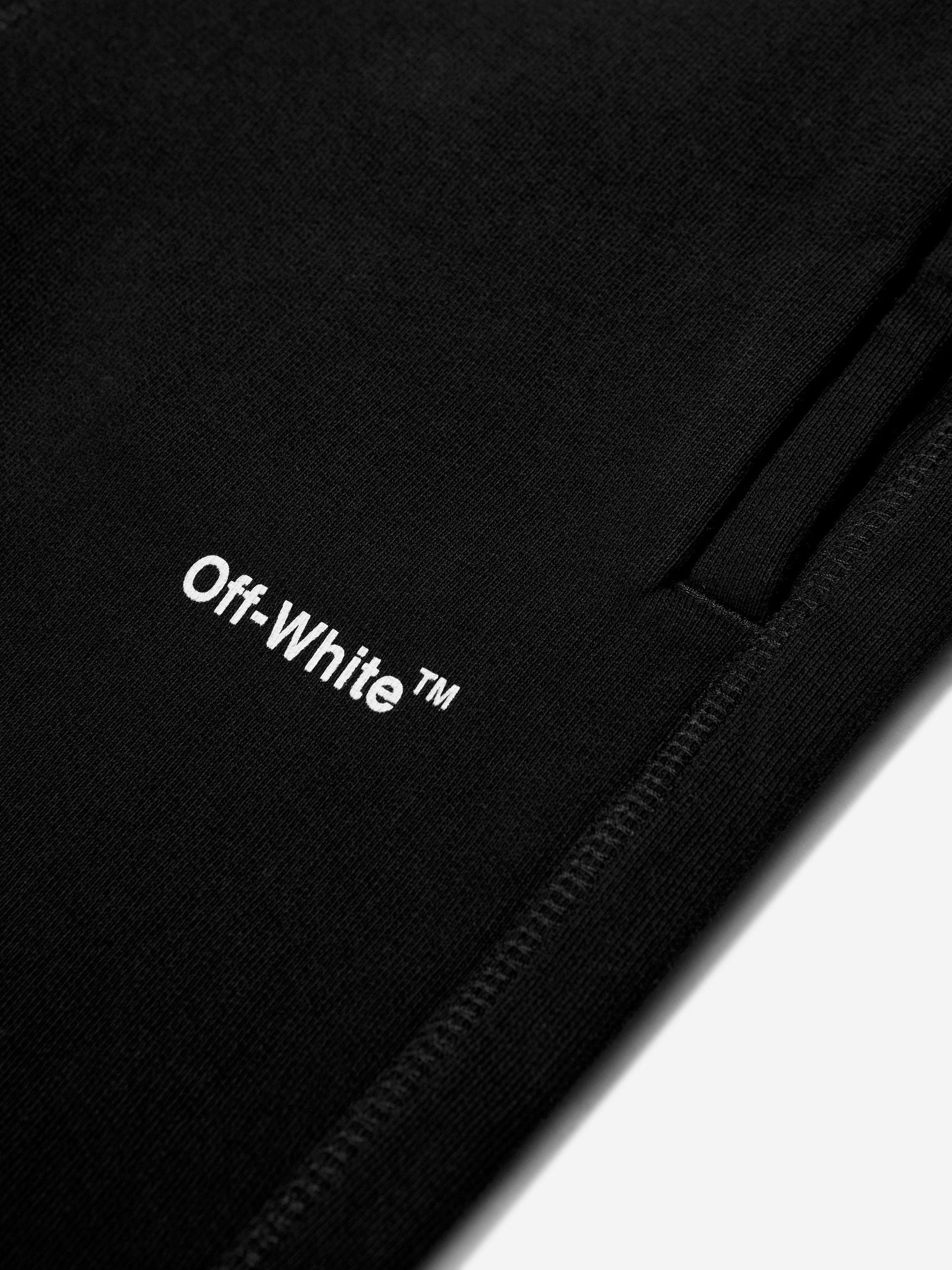 Off-White 男童黑色徽标工业风运动短裤