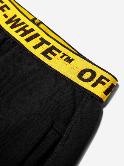 Off-White 男童黑色徽标工业风运动短裤
