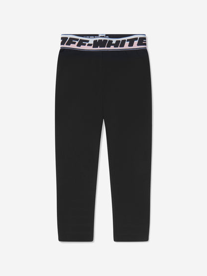 Off-White 女童黑色徽标带紧身裤