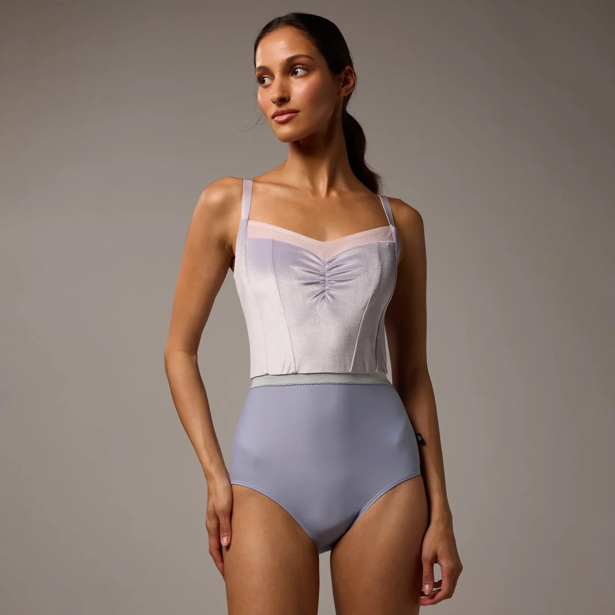 女士浅紫色丝绒芭蕾舞连体衣(OPHELIA RELEVÉ LEOTARD/STARDUST SKYE MARSHMALLOW)