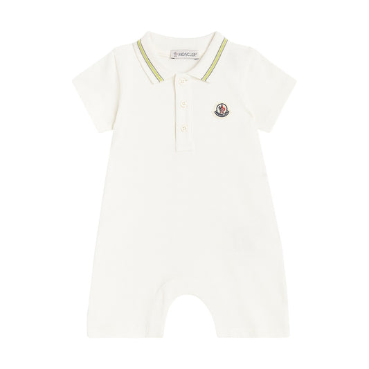 男婴白色棉连体衣