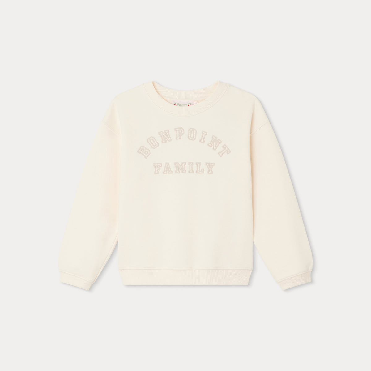 女童米白色Logo棉卫衣