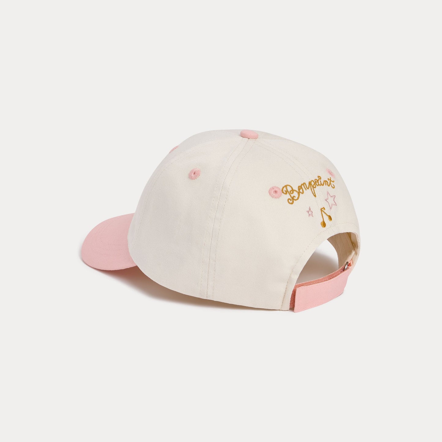 女童白色樱桃刺绣棒球帽