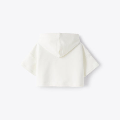 女童白色"IG"棉卫衣