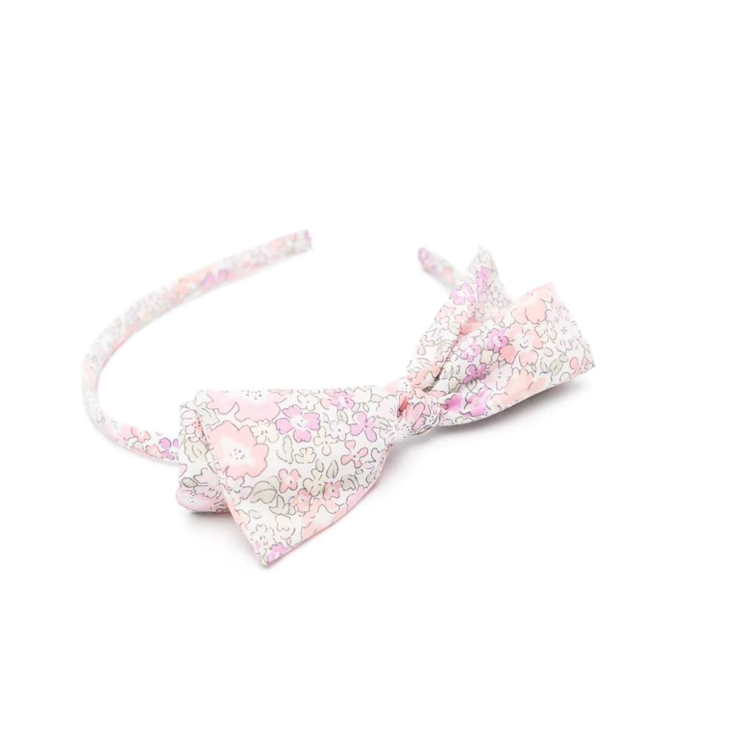 女童粉色碎花蝴蝶结发箍