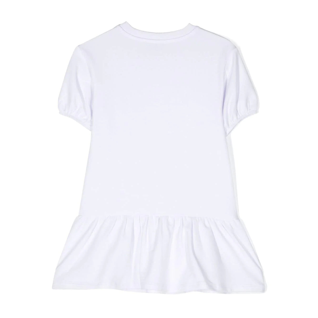 女童白色泰迪熊棉连衣裙