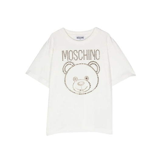 女童白色泰迪熊棉T恤