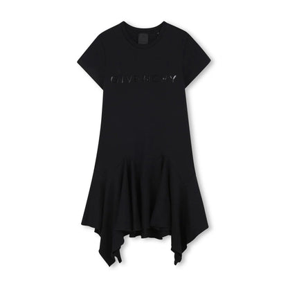 女童黑色Logo棉连衣裙