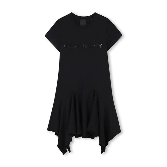 女童黑色Logo棉连衣裙