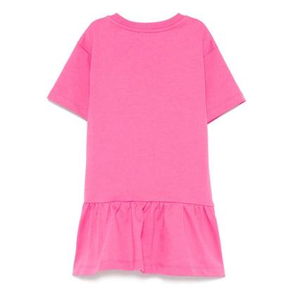 女童粉色印花棉连衣裙